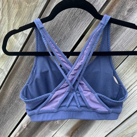 Athleta Blue Crisscross Back Sports Bra‎ Size S Workout Yoga Activewear - Picture 7 of 10